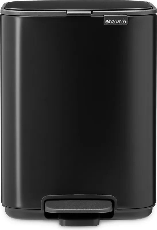 Coș de gunoi negru mat cu pedală din oțel 4 l Bo – Brabantia