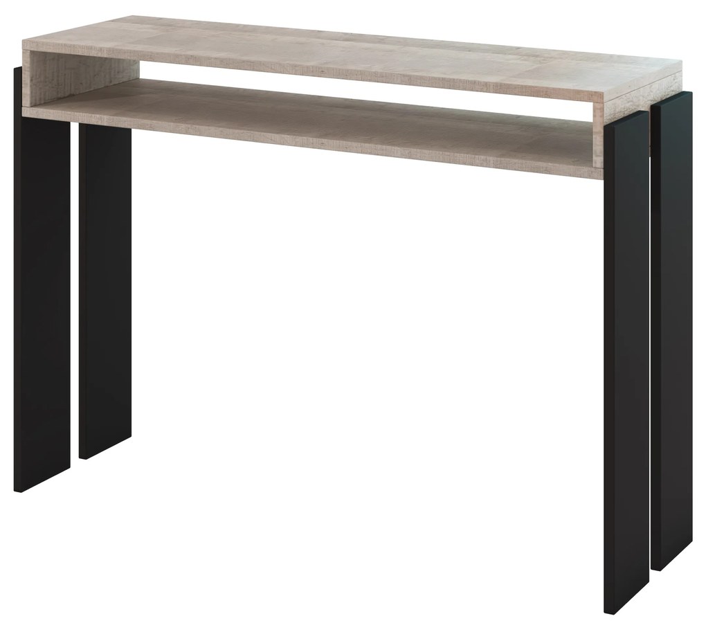 Măsuță consolă Ramea (Stejar platinum grange + Negru). 1055238