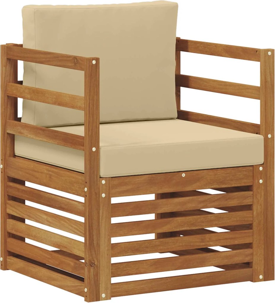 vidaXL Set de canapele de exterior cu pernă natural 67 x 63 x 73 cm