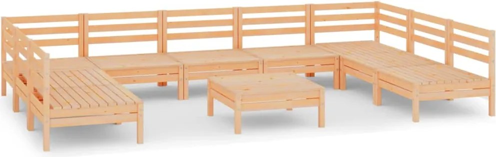 vidaXL Set mobilier de grădină, 10 piese, lemn masiv de pin