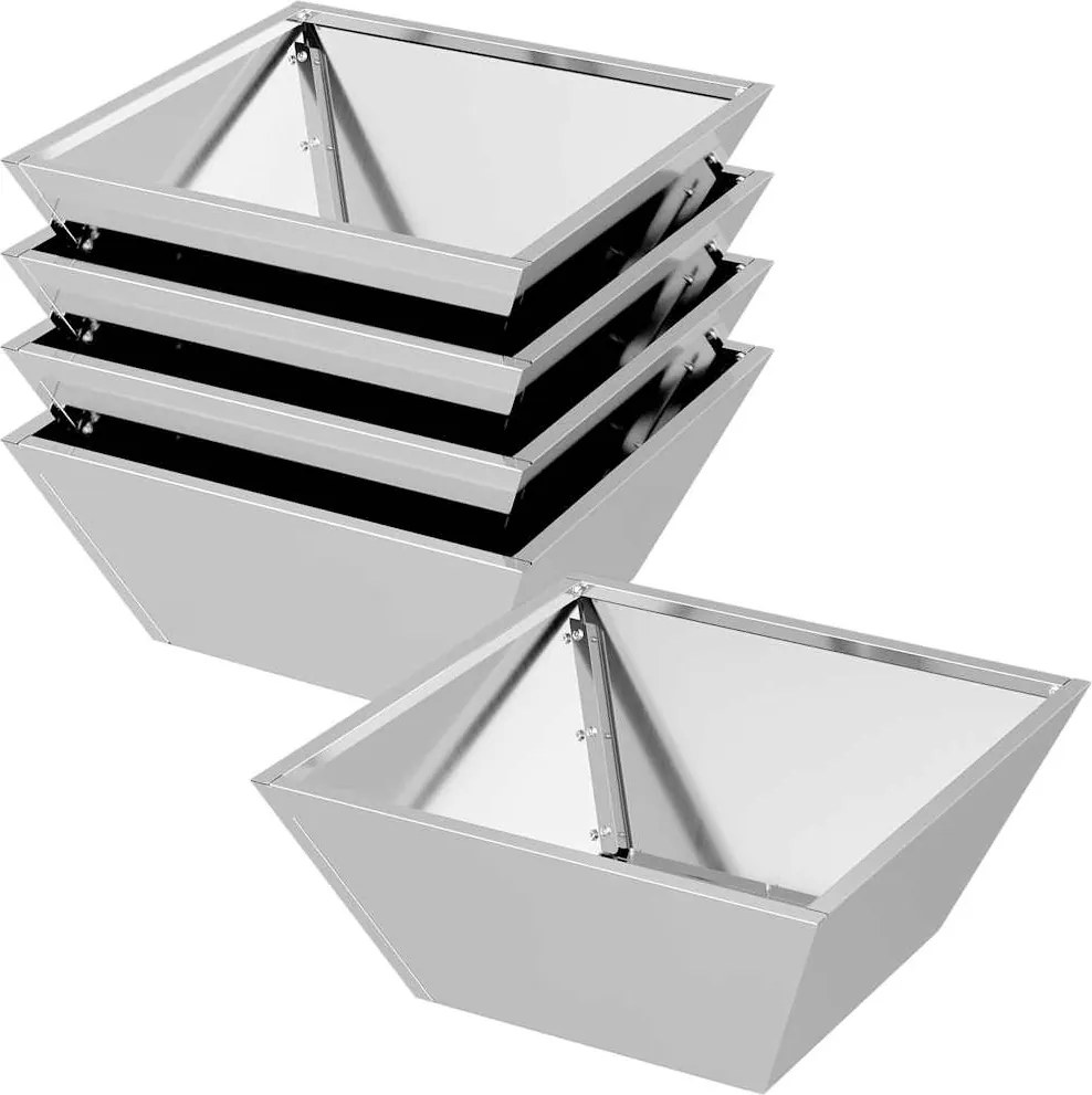 vidaXL Vază pentru Grădină 5 pcs Argintiu 40 x 40 x 15 cm