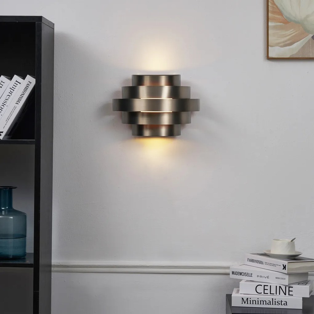 Lampă de perete modernă gunmetal cu LED inclus, cu 3 trepte de intensitate luminoasă - Lines