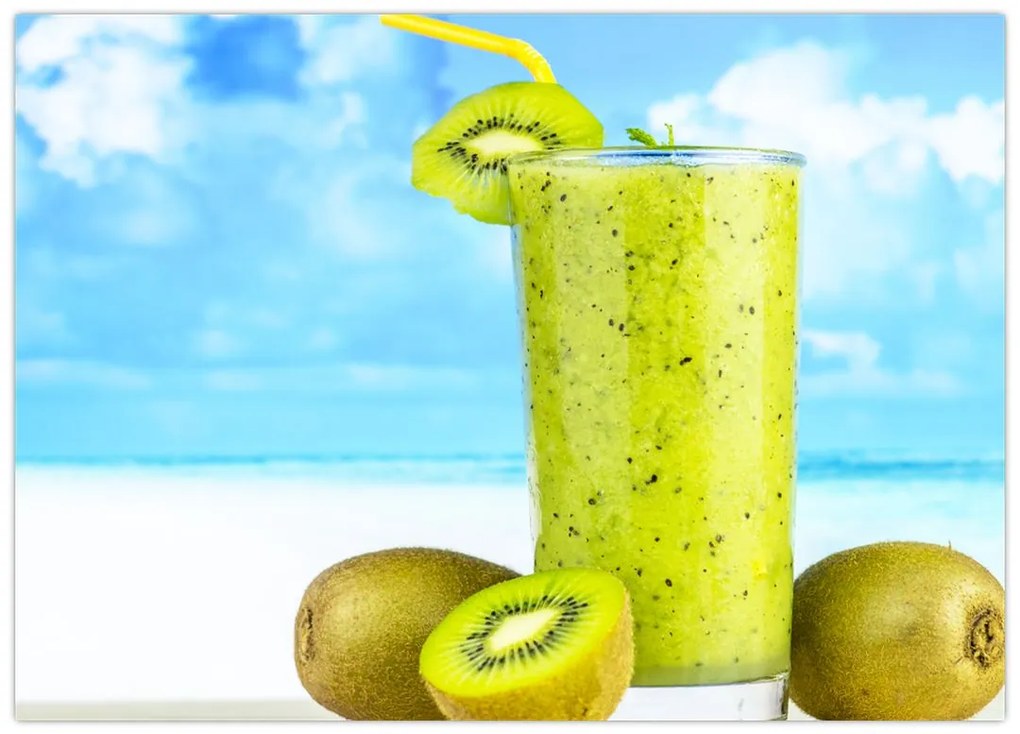 Tablou pe sticlă - smoothie kiwi (70x50 cm)