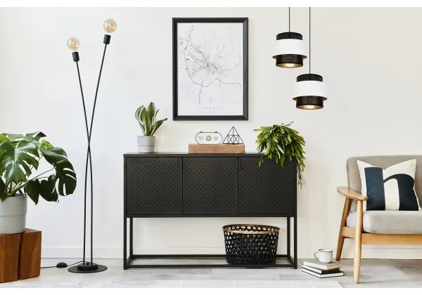 Lustră pe cablu NESS 2xE27/60W/230V d. 30 cm neagră/albă