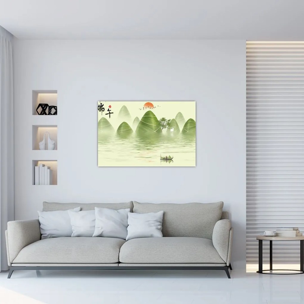 Tablou - Valea munțilot verzi (90x60 cm)