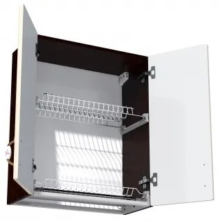 Corp superior 60 cu 2 usi cu scurgator de vase Zebra MDF vanilie simplu