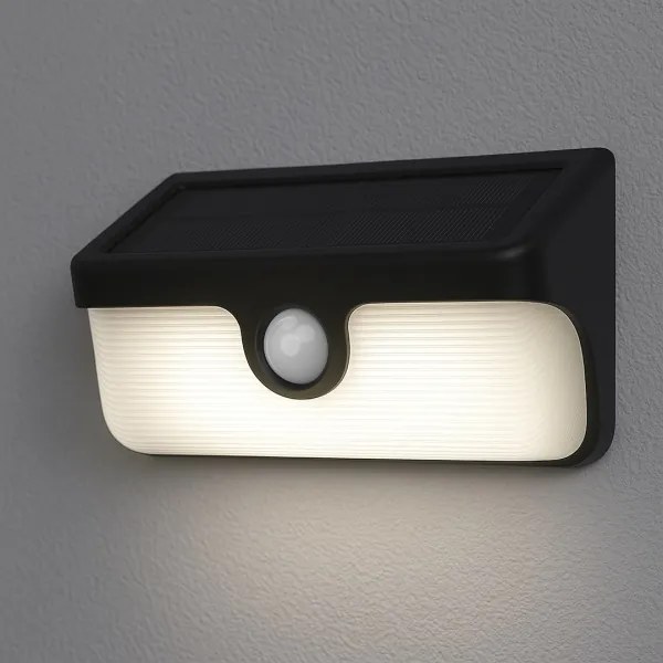 Aplică solară de perete LED cu senzor LINK LED/5W/3,7V 2000 mAh IP65 neagră