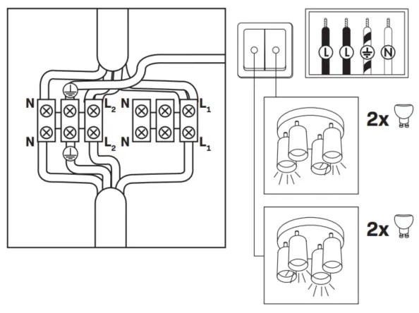 Spot LED RGBW dimerizabil pentru baie TURYN 4xGU10/4,8W/230V IP44 alb