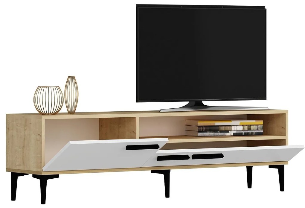 Masă TV/Dulap Sepada 1 (stejar + alb) . Promo -26%. 1095228