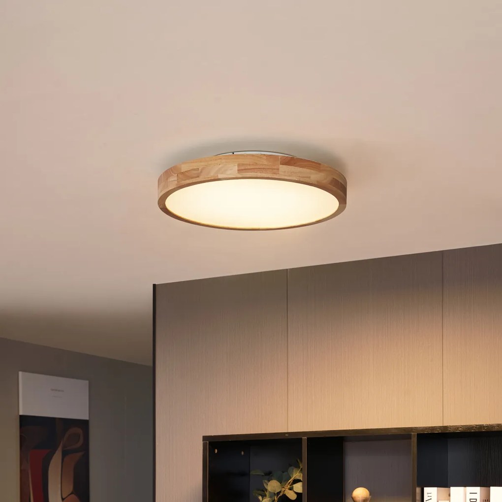 Plafonieră scandinavă din lemn 50cm incl. LED Dimmable - Pecker