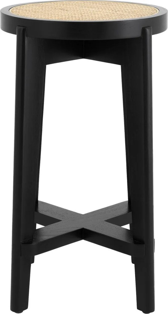Scaun de bar din lemn finisaj negru design modern Dareau, H-67cm 114382 HZ