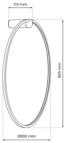 LED Aplica SATURNO LED/46W/230V pr. 80 cm IP44 auriu