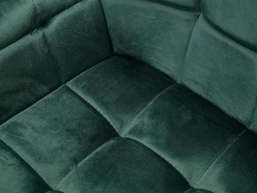 Fotoliu de sufragerie MARLEN VELVET verde inchis cu picioare negre