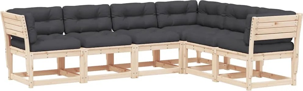 vidaXL Set canapele de grădină cu perne, 6 piese, lemn masiv de pin