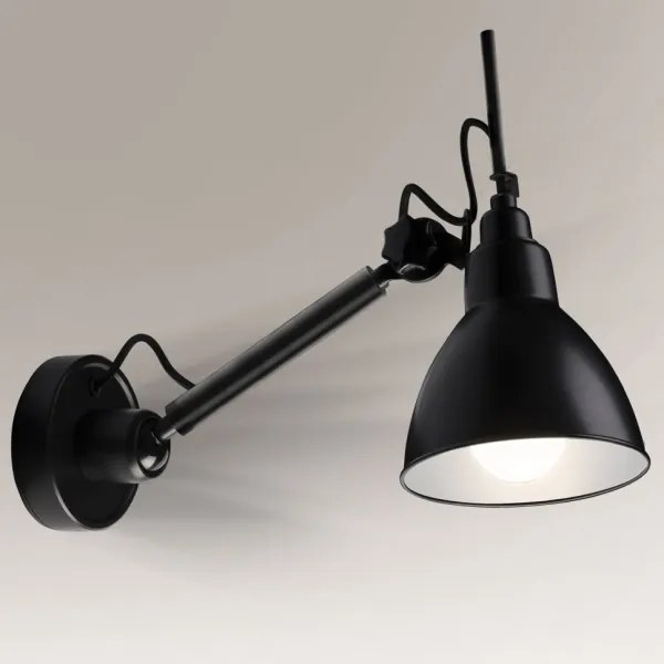 Lampă de perete DAISEN 1xE27/15W/230V neagră Shilo 4481