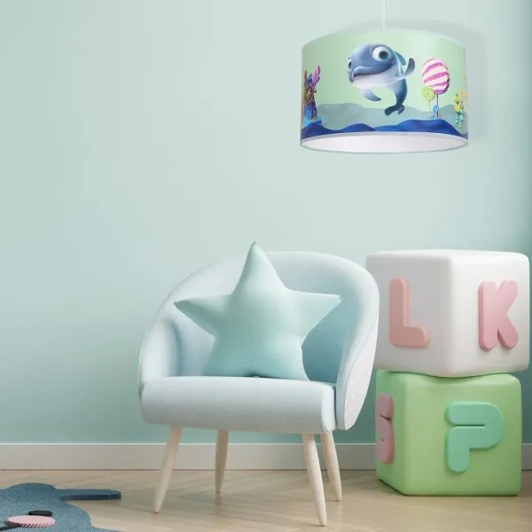 Lustră pe cablu pentru copii DOLPHIN 1xE27/60W/230V
