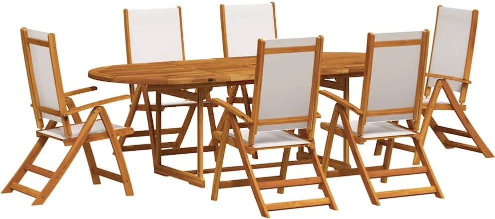 vidaXL Set mobilier de grădină, 9 piese, lemn masiv acacia/textilenă