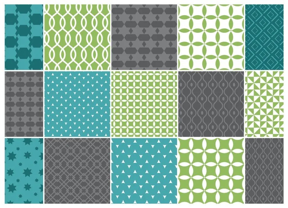 Set 15 autocolante Ambiance Sofia, 15 x 15 cm