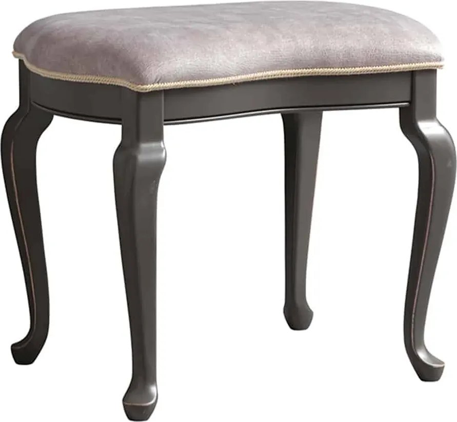 Taburet lemn masiv gri Ambra, 57 × 42 × 52 cm