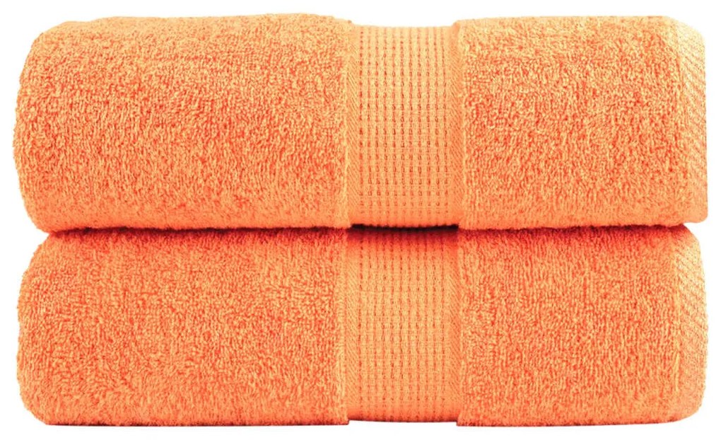 vidaXL Prosoape de baie premium SOLUND, 2 buc. portocalii, 30x30 cm, 600 g/m²