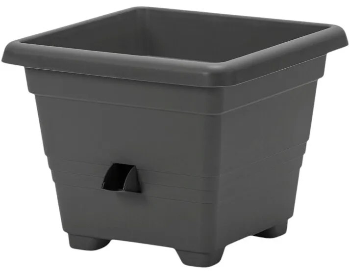 Ghiveci cu auto-irigare Plastia Bergamot gri,30 x 30 cm, 30 x 30 cm