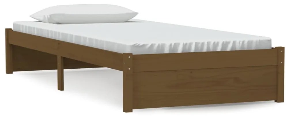 814937 vidaXL Cadru de pat, maro miere, 90x200 cm, lemn masiv de pin