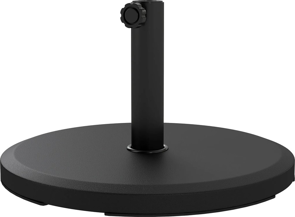 Outsunny Suport pentru parasol din ciment 13 kg, suport rotund pentru umbrelă pentru parasolar 34mm/38mm/48mm diametru tub, negru | Aosom Romania