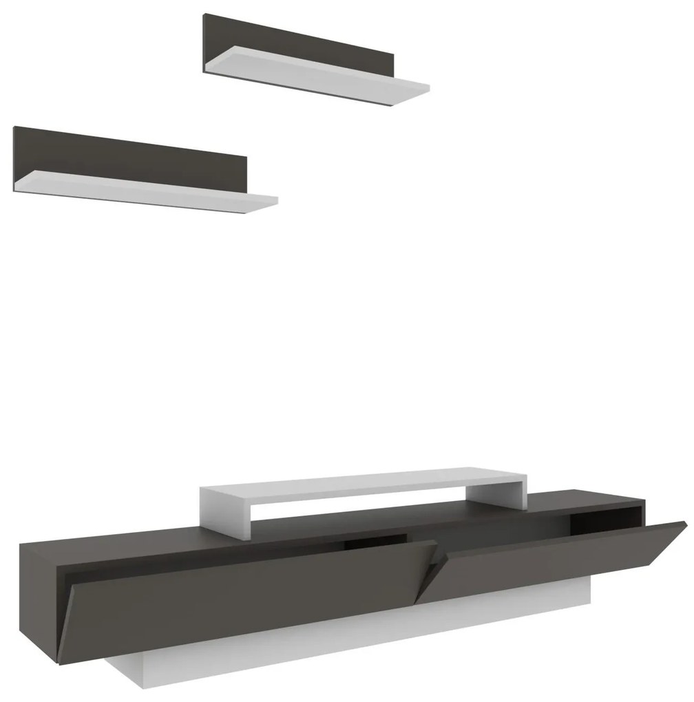 Mobilier living Lusalona (alb + maro). 1107305