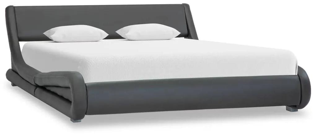 285716 vidaXL Cadru de pat, gri, 120 x 200 cm, piele ecologică