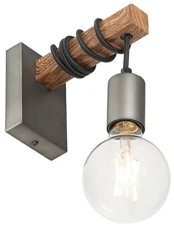 Lampă de perete industrială din oțel cu maro - Gallow