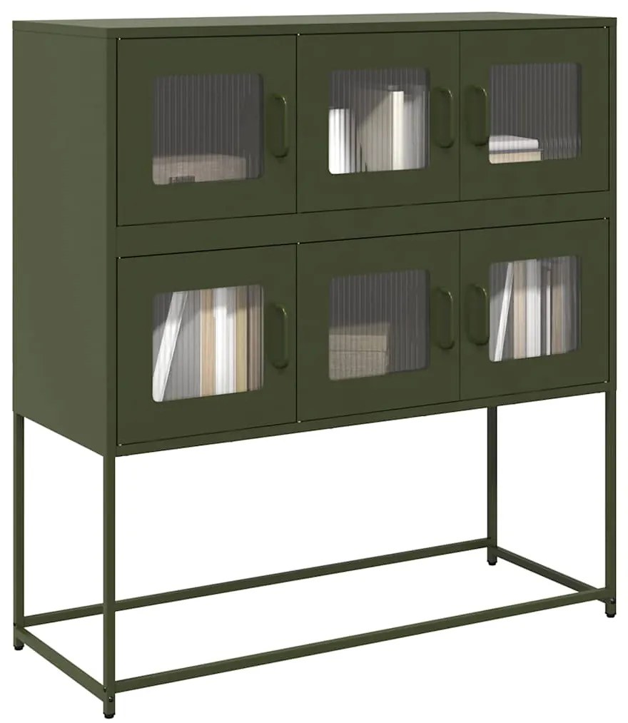 vidaXL Dulap, verde măsliniu, 100,5x39x107 cm, oțel laminat la rece