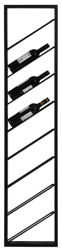 Raft pentru sticle de vin negru pentru perete din metal număr de sticle 8 36x160x6 cm Malbeo – Light & Living