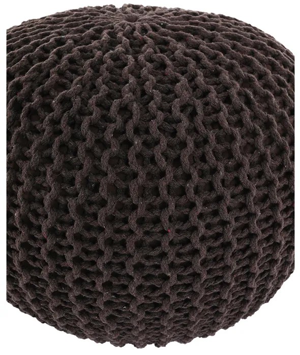 Pouf tricotat bumbac Culoare Maro, TAMAN TYP 2