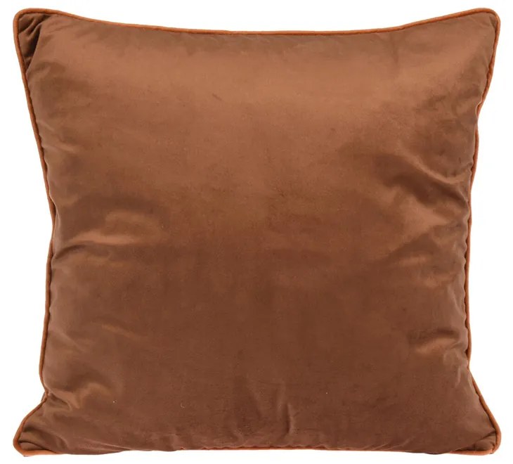 Perna decorativa Evia, aspect de catifea, 45x45 cm, culoare cupru