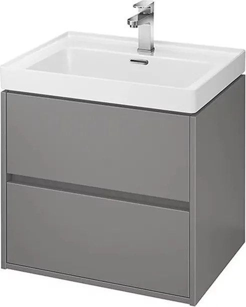 Dulap suspendat pentru lavoar Cersanit Crea mdf gri 60 cm