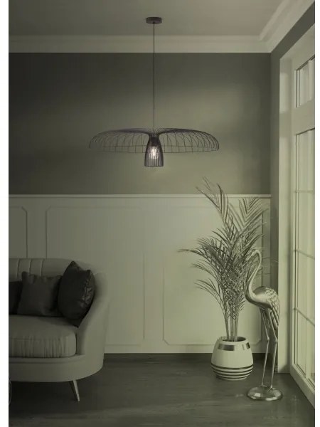 Lustră pe cablu Eglo 390217 CHAMPERICO 1xE27/60W/230V 98,5 cm negru