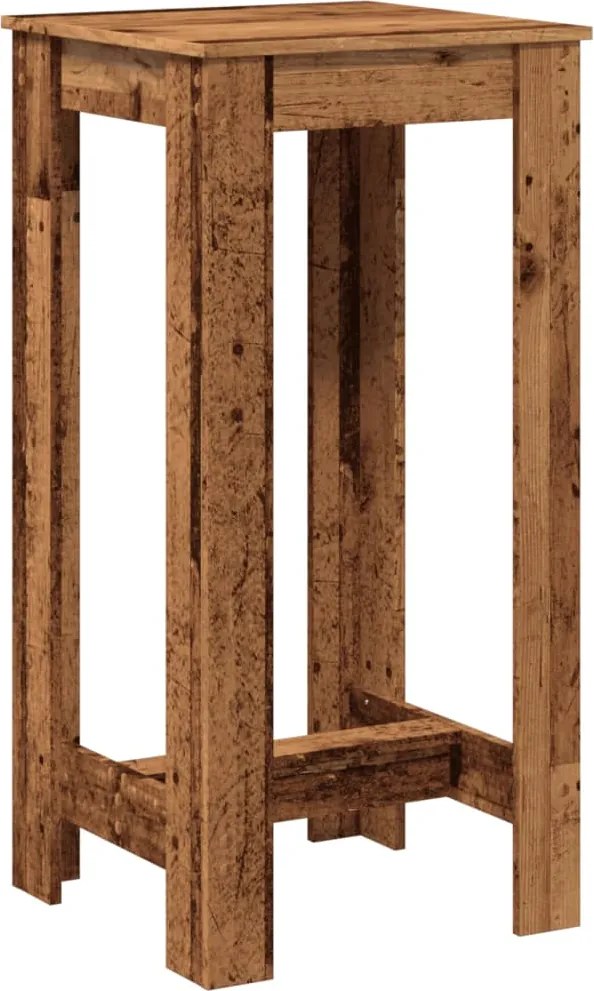 vidaXL Masă bar, lemn vechi, 51x50x103,5 cm, lemn prelucrat