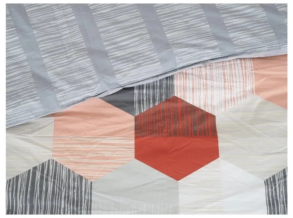 Lenjerie de pat gri din țesătură crep pentru pat de o persoană 140x200 cm Honey Comb – B.E.S.