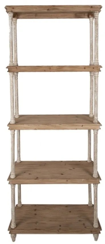 Biblioteca natur, din lemn, aspect vintage, Rustique
