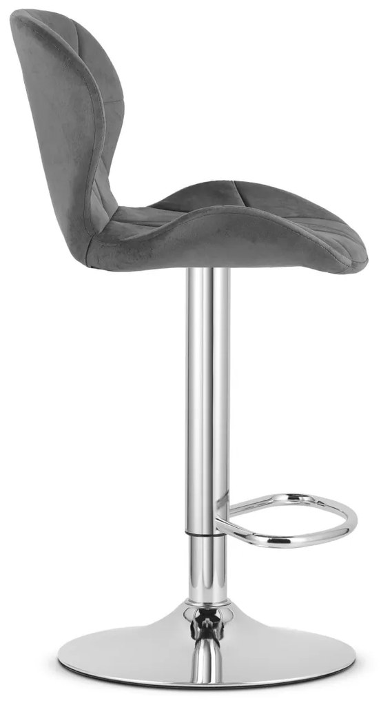 Scaun de bar WEST VELVET, gri