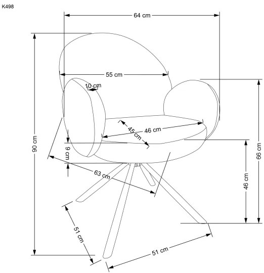 Scaun de dining KIVA, 1 buc., maro