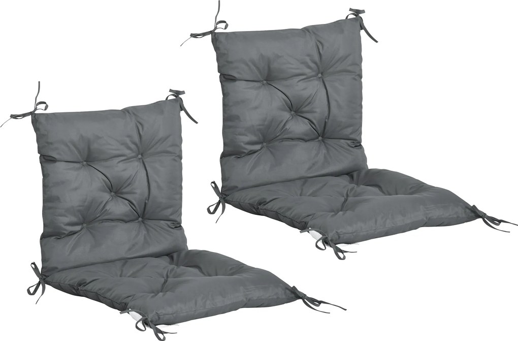 Outsunny Set de Două Perne pentru Scaune de Exterior - Gri | Aosom Romania