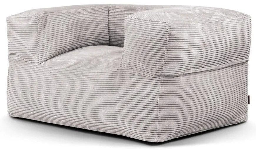 Fotoliu bean bag gri deschis cu tapițerie din catifea reiată MooG – SLOWDOWN