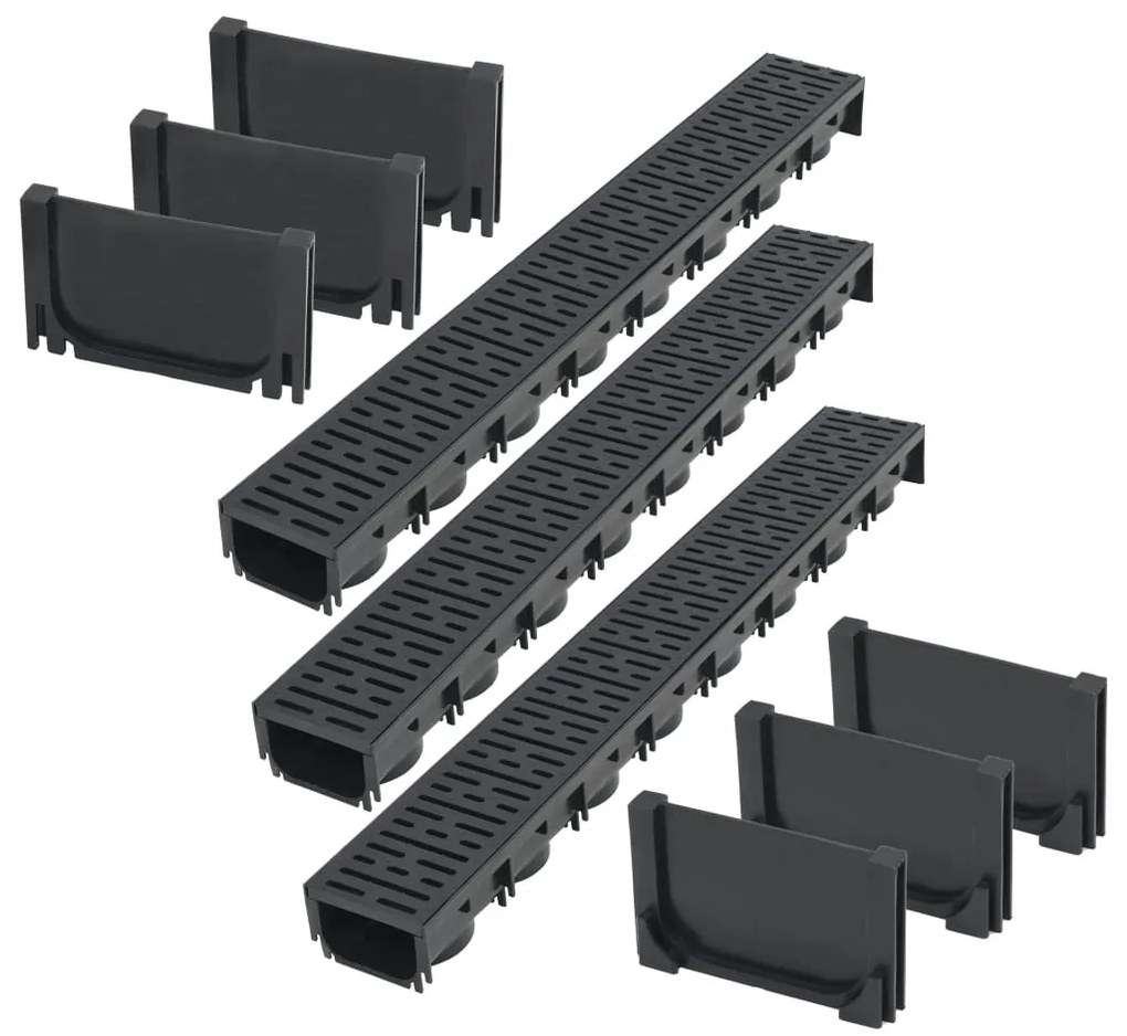 vidaXL Canale de drenaj, 3 m, plastic