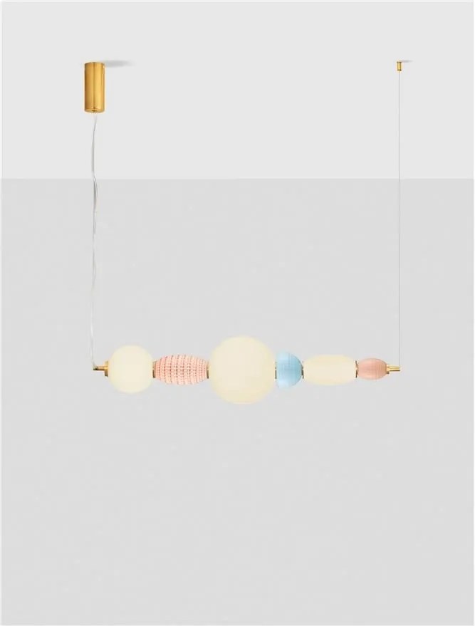 Lustra LED suspendata, Ceramica, Roz, Albastru, Portocaliu, Alb, OBRIE