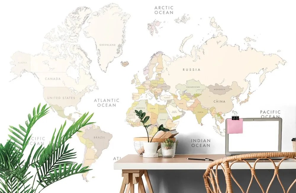 Tapet harta lumii cu elementele vintage