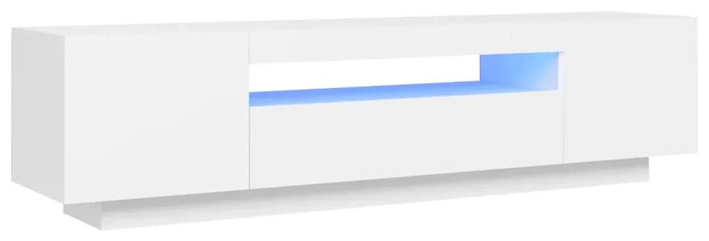 Comodă tv cu lumini led, alb, 160x35x40 cm