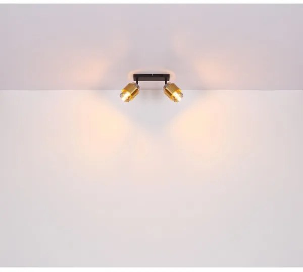 Spot MILLEY 2xE27/40W/230V negru/alamă Globo 15560-2