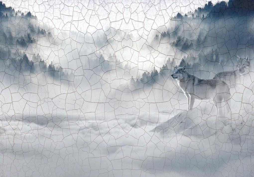 Fototapet - Lupul în ceață (152,5x104 cm), în 8 de alte dimensiuni noi