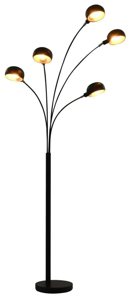 vidaXL Lampă de podea, negru și auriu, 200 cm, 5 x e14